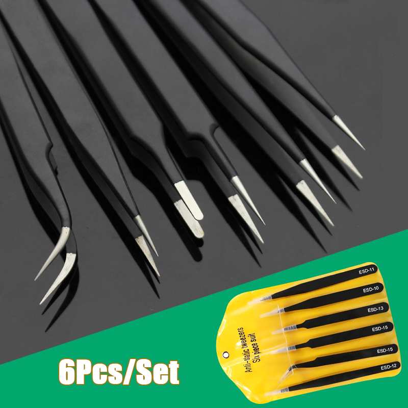 Electronics Repair Tool Kit - 6 Stuks Precisie Lange Pincet Set