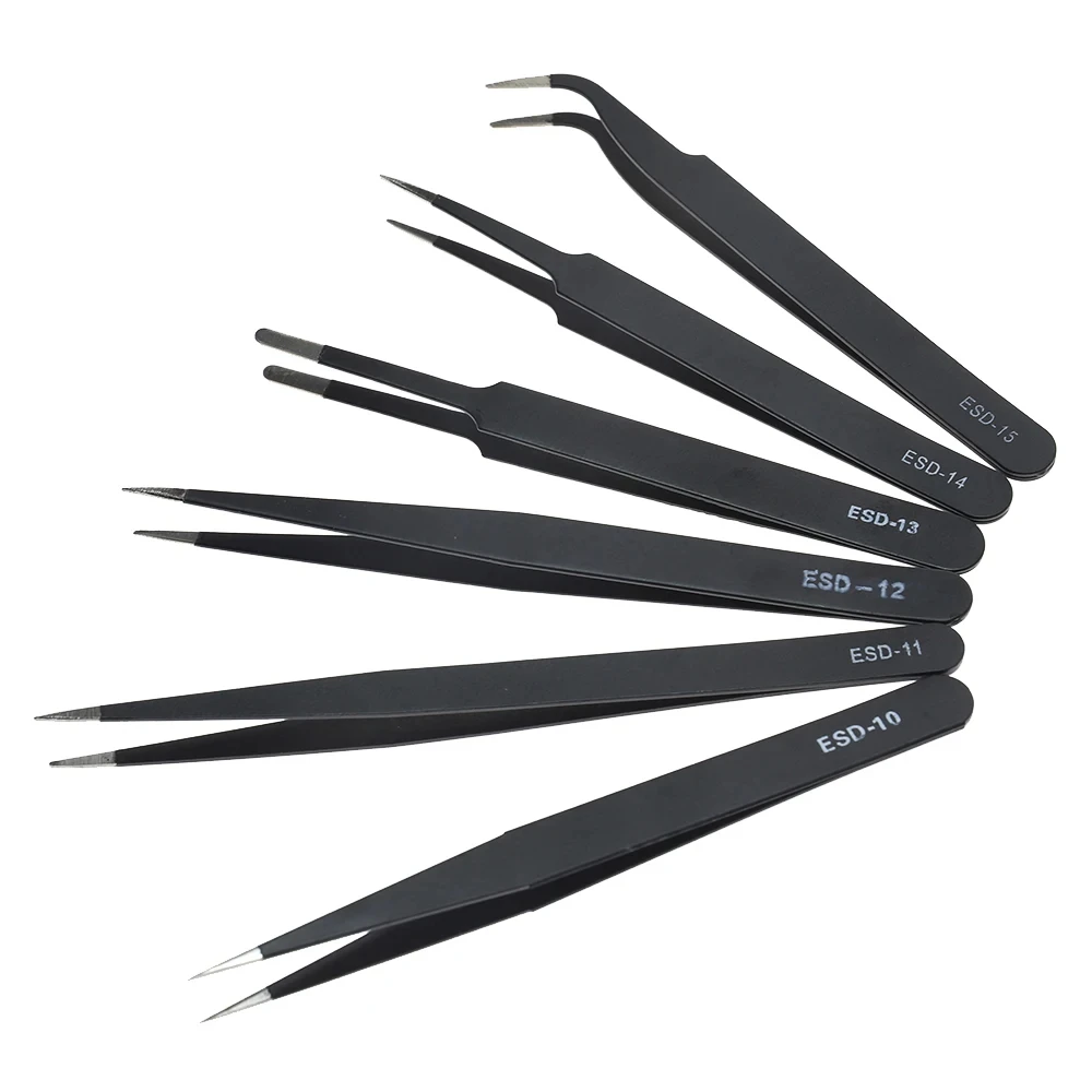 Electronics Repair Tool Kit - Galacok 6-delige precisie pincetset ESD antistatische